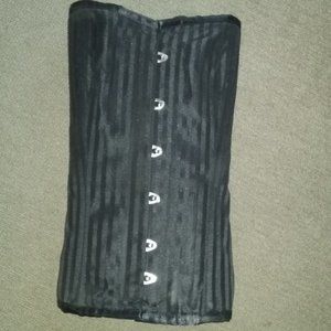 Corset Story Black Jacquard Striped Overbust 38
